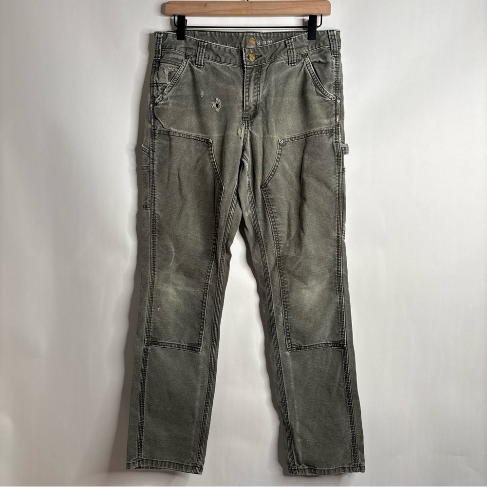 Carhartt Slim Fit Women’s Washed Olive Utility Pants